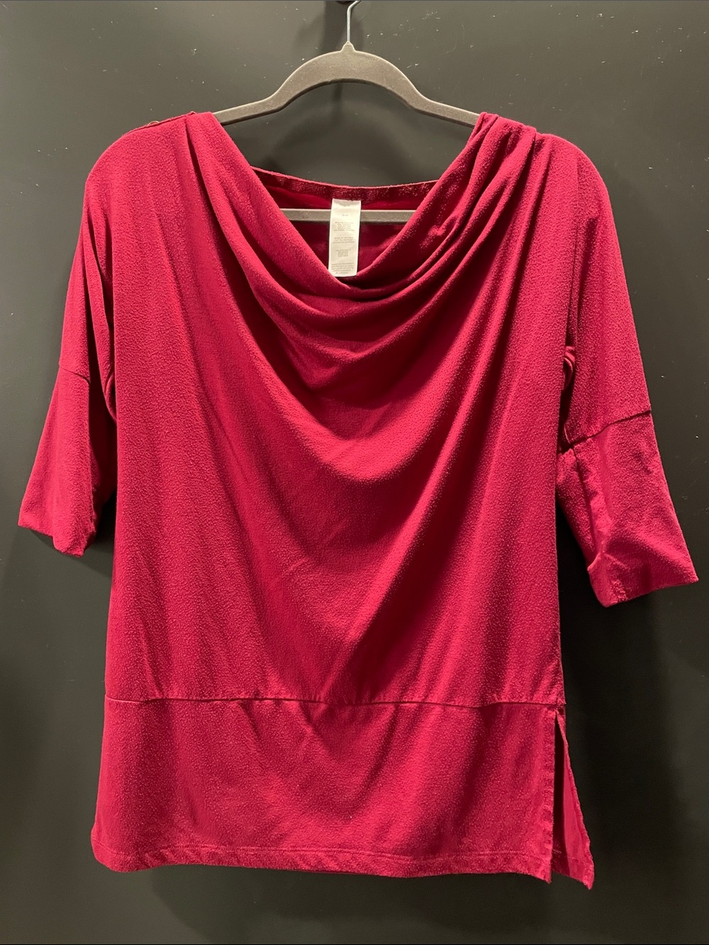 Draped Neck Women’s Top in Berry